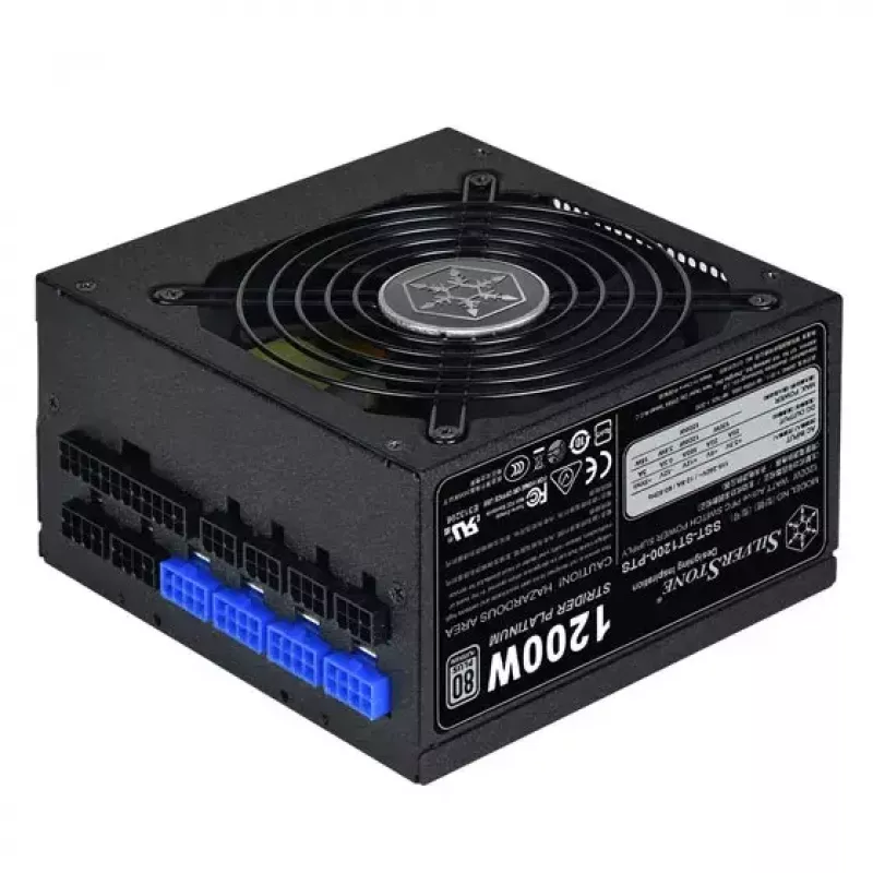 Zasilacz SILVERSTONE ST1200-PTS 1200 W 80 PLUS Platinum, 20+4 pin ATX, wentylator 120 mm, czarny