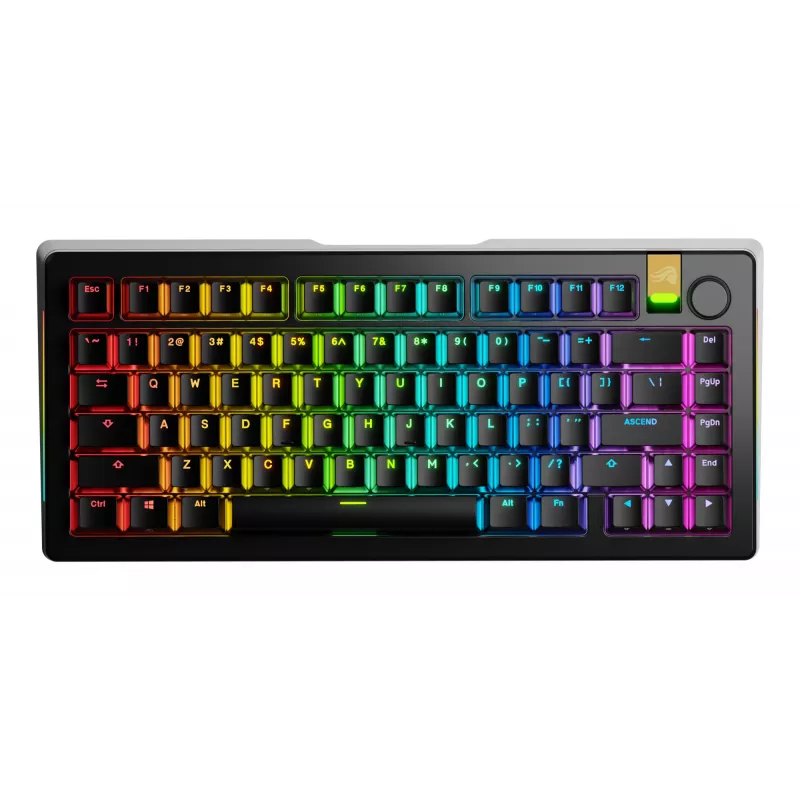 Mechaniczna klawiatura gamingowa GLORIOUS GMMK 3 PRO HE 75% bezprzewodowa RF + Bluetooth, RGB, US QWERTY, czarna