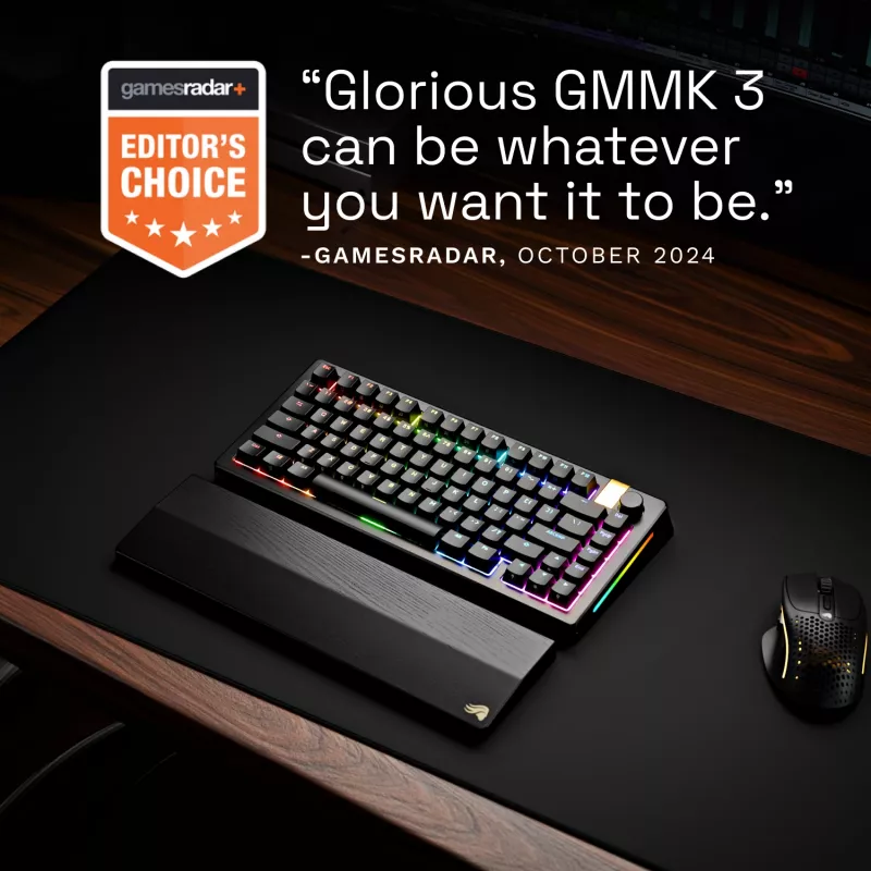 Mechaniczna klawiatura gamingowa GLORIOUS GMMK 3 PRO HE 75% bezprzewodowa RF + Bluetooth, RGB, US QWERTY, czarna