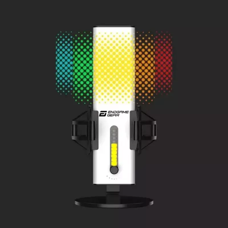 Mikrofon PC Endgame Gear XSTRM — przewodowy USB, czułość -36 dB, 20–20000 Hz, sterowanie dotykowe, kabel 2 m, czarny/biały
