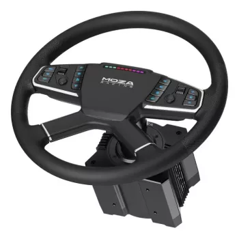 Moza Racing TSW Steering Wheel, Kierownica, PC, Przewodowa i bezprzewodowa, Czarny, Aluminium, Skóra ekologiczna, Polimer, Kabel