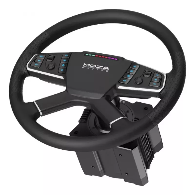 Moza Racing TSW Steering Wheel, Kierownica, PC, Przewodowa i bezprzewodowa, Czarny, Aluminium, Skóra ekologiczna, Polimer, Kabel