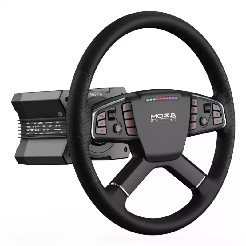 Moza Racing TSW Steering Wheel, Kierownica, PC, Przewodowa i bezprzewodowa, Czarny, Aluminium, Skóra ekologiczna, Polimer, Kabel