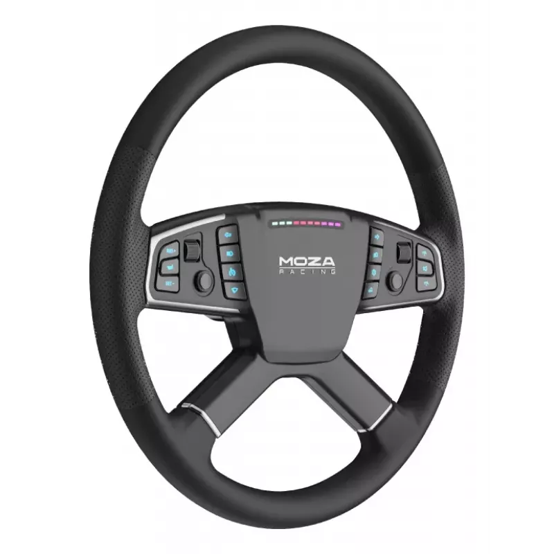 Moza Racing TSW Steering Wheel, Kierownica, PC, Przewodowa i bezprzewodowa, Czarny, Aluminium, Skóra ekologiczna, Polimer, Kabel