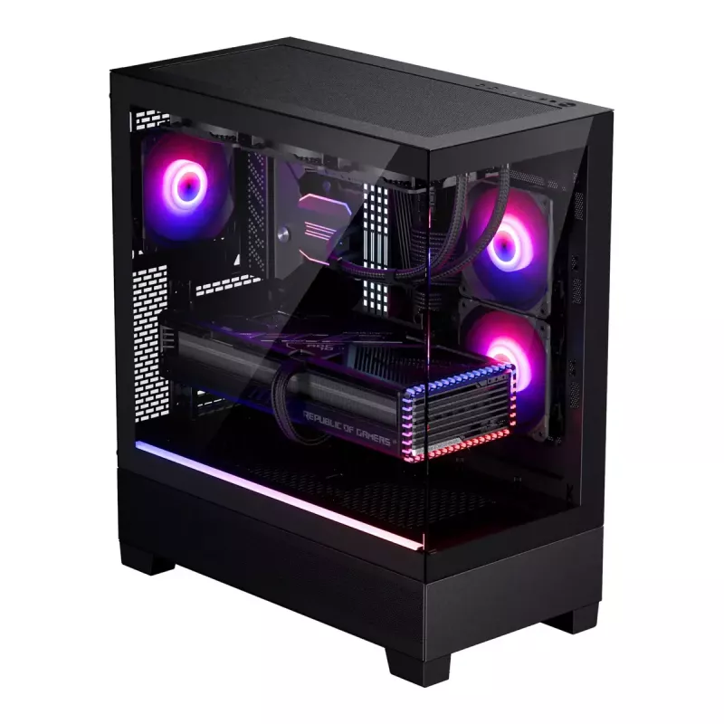 Obudowa PC Phanteks XT View Tower Czarny — Midi-Tower, szkło hartowane, RGB, obsługa ATX/EATX/Micro-ATX/Mini-ITX, GPU do 41,5 cm, chłodzenie CPU 184 mm