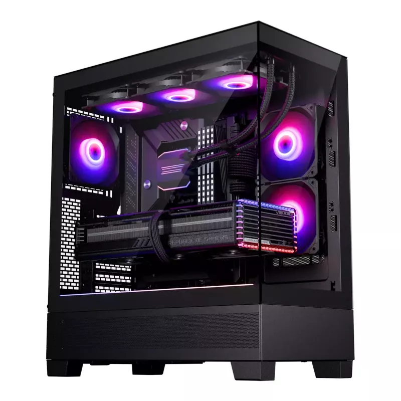 Obudowa PC Phanteks XT View Tower Czarny — Midi-Tower, szkło hartowane, RGB, obsługa ATX/EATX/Micro-ATX/Mini-ITX, GPU do 41,5 cm, chłodzenie CPU 184 mm
