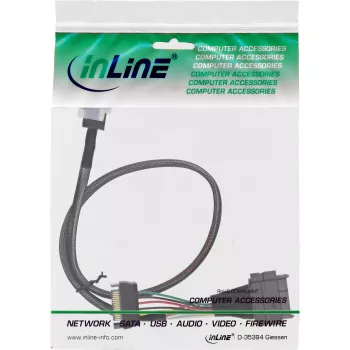 InLine kabel połączeniowy U.2, SSD z U.2 (SFF-8639) na SFF-8643 + zasilanie, 0,5 m