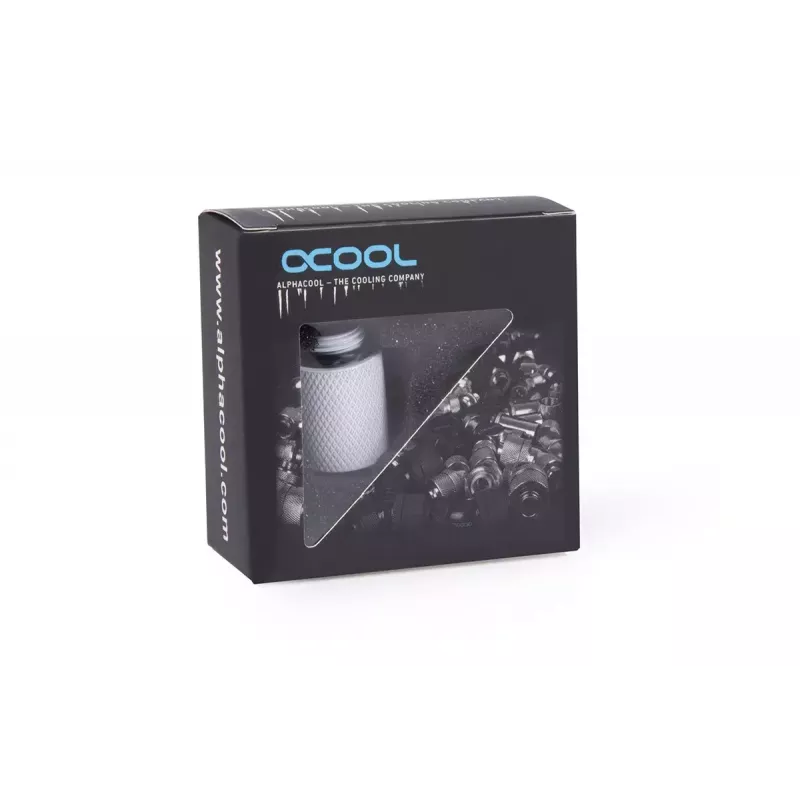 Złączka do węża Alphacool 17568 Biała gwint 1/4 cala głębokość 20 mm