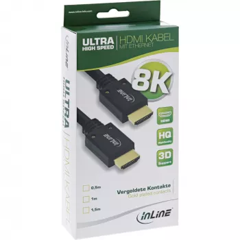 Kabel InLine Ultra High Speed HDMI M/M 8K4K pozłacany, 3m