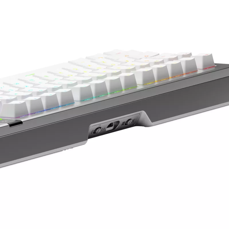 Klawiatura mechaniczna GLORIOUS GMMK 3 PRO 75% Prebuilt Wireless, USB + RF + Bluetooth, QWERTY, Srebrna