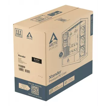 ARCTIC Xtender VG (Black) Premium E-ATX PC Case z pionowym montażem GPU