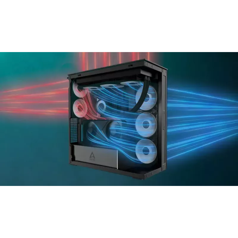 ARCTIC Xtender VG (Black) Premium E-ATX PC Case z pionowym montażem GPU