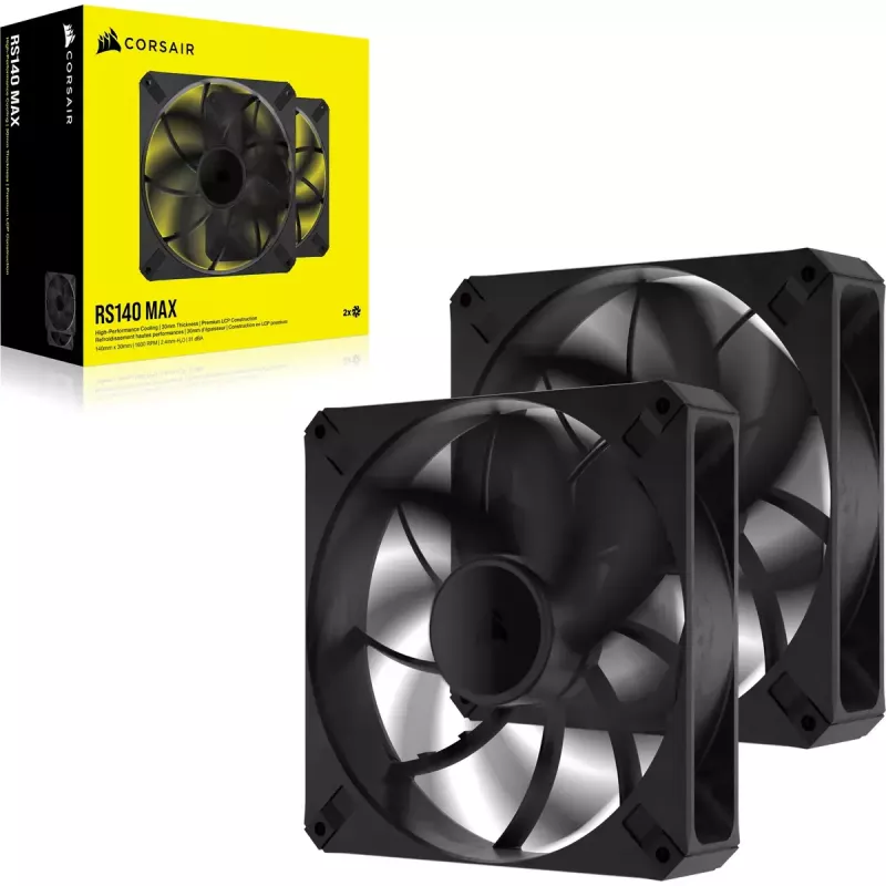 Wentylator Corsair RS140 MAX Wentylator do obudowy komputera 14 cm Czarny 2 szt.