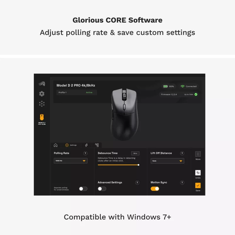 Glorious Gaming Glorious Model D 2 PRO Wireless - 1K Polling - Czarny