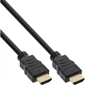 InLine High Speed HDMI kabel with Ethernet, M/M, czarny, złote styki, 5m