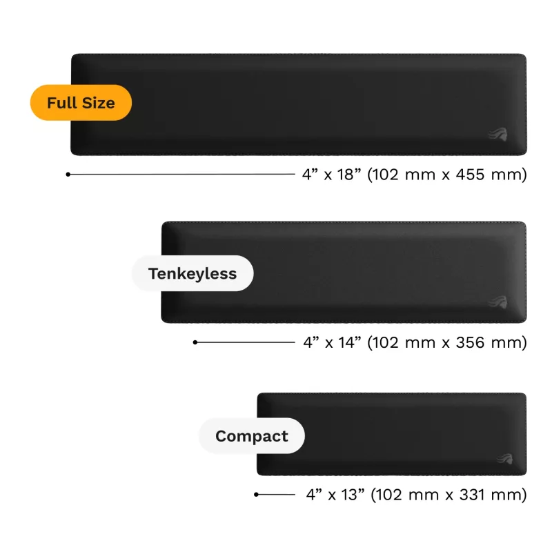 Podpórka pod nadgarstki GLORIOUS materiałowa 100 mm czarna do klawiatur — GLO-KB-ACC-WR-CLTH-100-BLK