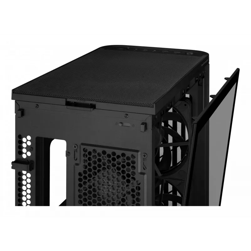Obudowa PC ASUS ProArt PA401 Wood TG PWM Tower Czarny — ATX, hartowane szkło, 2 wentylatory przednie 160 mm, USB-C, obsługa GPU 31,5 cm