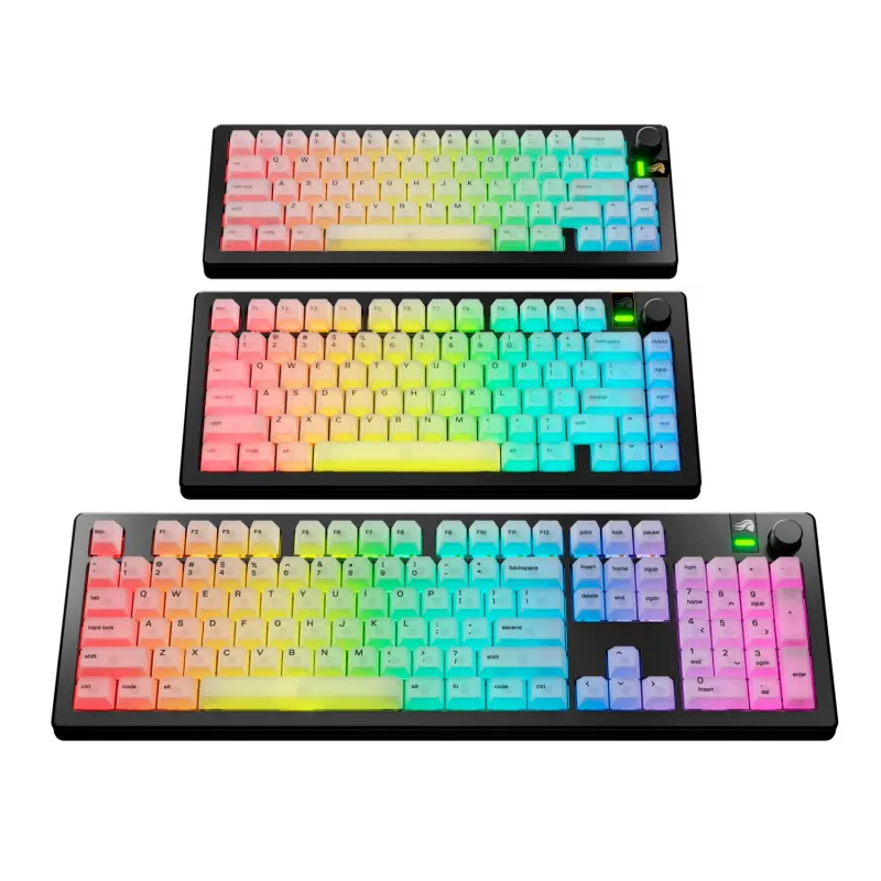 Keycaps GLORIOUS Polychroma V2 RGB US layout — zestaw wymienny do klawiatur mechanicznych
