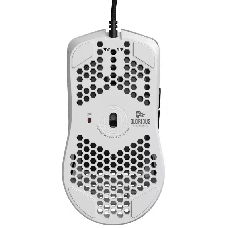 Mysz Glorious Gaming Model O- Regularna (Biała), dla praworęcznych, optyczna, USB Typ-A, 3200 DPI, biała
