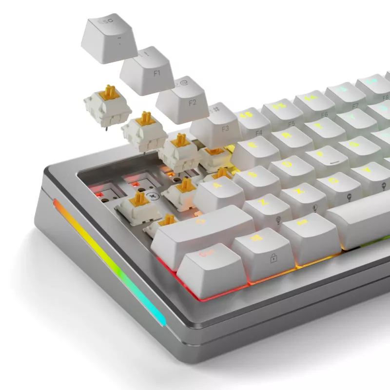 Przełączniki mechaniczne do klawiatury GLORIOUS Glorious Panda Tactile – 36 sztuk, poliwęglanowe, półprzezroczysty żółty