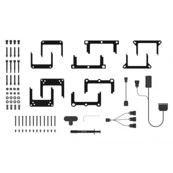 Zestaw chłodzenia cieczą All-in-one Alphacool 13074 — wentylatory 120 mm, 3 wentylatory, 2500 RPM, rurki 40 cm, miedziany radiator, wielokolorowe LED, czarny