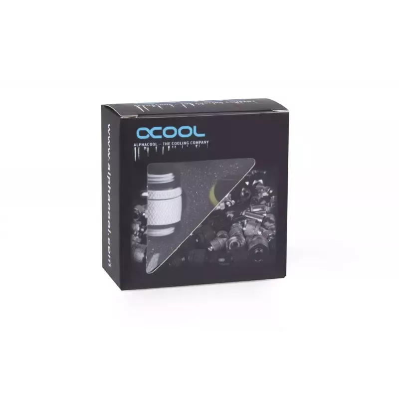 Złączka do węża Alphacool 17489 Mosiądz Biała Głębokość 22 mm Średnica 1,8 cm