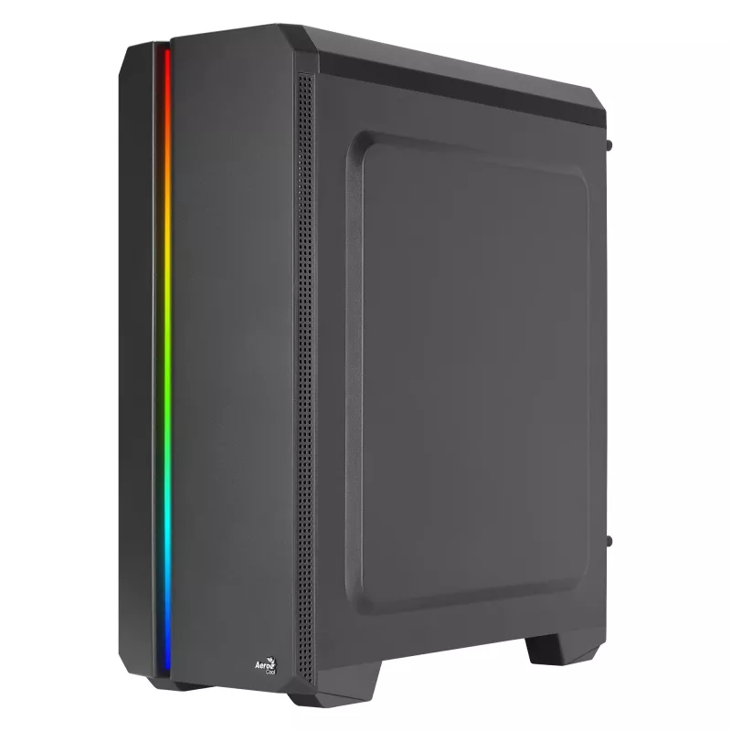 Aerocool GENESISV2BK Obudowa PC ATX, panel przedni LED, wentylator ARGB 12 cm, czarna