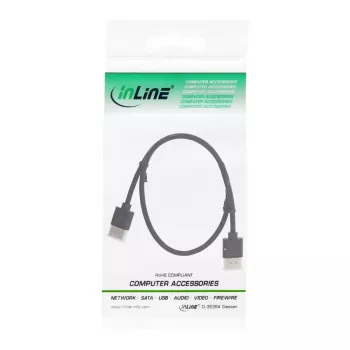 Kabel InLine High Speed HDMI z Ethernetem, AM/AM, supercienki, czarny/złoty, 1,8 m