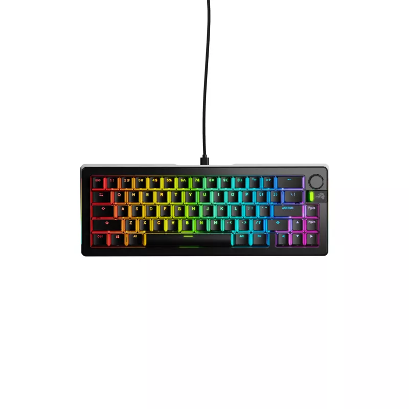 Klawiatura mechaniczna GLORIOUS GMMK 3 PRO 65% Prebuilt przewodowa USB, QWERTY, RGB, czarna
