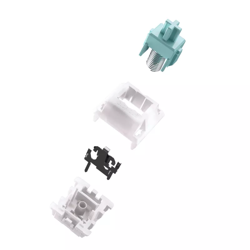 Przełączniki klawiaturowe GLORIOUS Lynx Linear Mechanical Switches — 36 szt., poliwęglan, półprzezroczysty cyjan