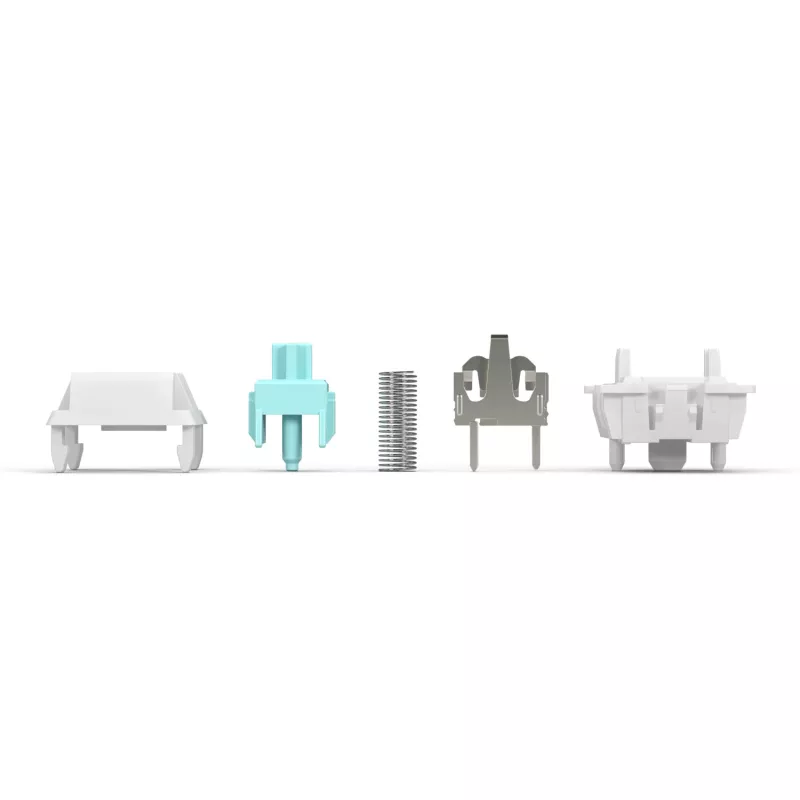 Przełączniki klawiaturowe GLORIOUS Lynx Linear Mechanical Switches — 36 szt., poliwęglan, półprzezroczysty cyjan