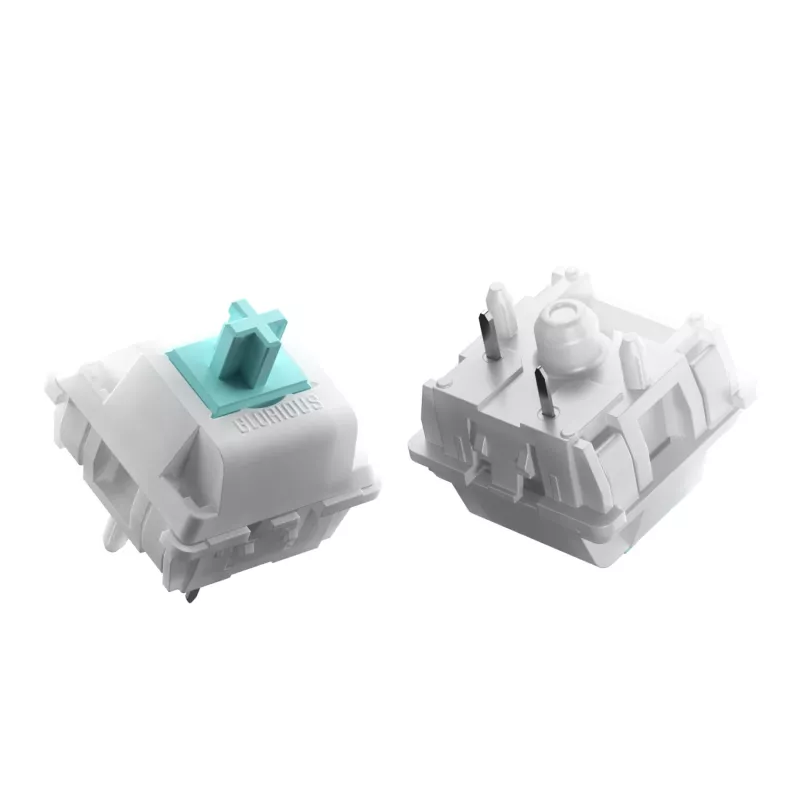 Przełączniki klawiaturowe GLORIOUS Lynx Linear Mechanical Switches — 36 szt., poliwęglan, półprzezroczysty cyjan
