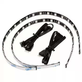 Zestaw oświetlenia obudowy komputera BITFENIX Alchemy 2.0, uniwersalna obudowa, 12V, 5,04W, 2 szt., 10 mm x 0,5 m, czarny/biały