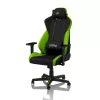 Fotel gamingowy Nitro Concepts S300 — siedzisko z tkaniny, regulowana wysokość 128–140 cm, szerokość oparcia 56 cm, czarny/zielony