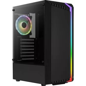 Obudowa PC AEROCOOL Bionic Midi Tower — ATX, hartowane szkło, wnęki 3,5“x2 / 2,5”x4, do 297 mm GPU, 158 mm CPU cooler, niebieski LED