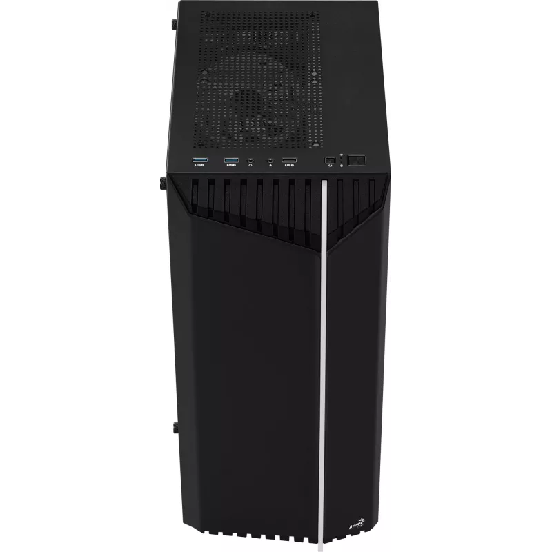 Obudowa PC AEROCOOL Bionic Midi Tower — ATX, hartowane szkło, wnęki 3,5“x2 / 2,5”x4, do 297 mm GPU, 158 mm CPU cooler, niebieski LED