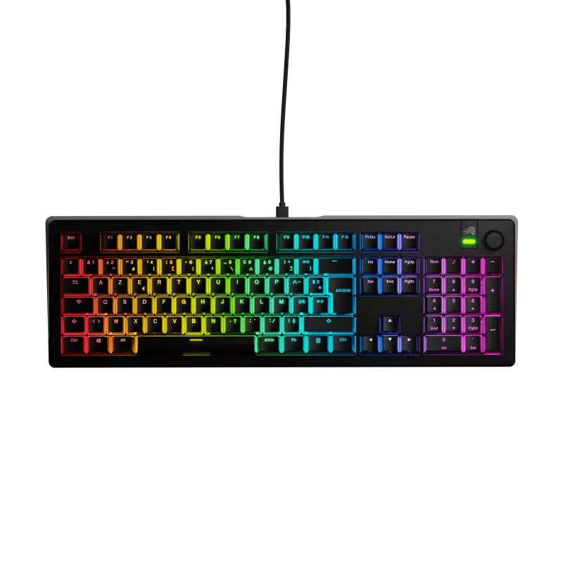 Mechaniczna przewodowa klawiatura pełnowymiarowa (100%) GLORIOUS GMMK 3 — USB, QWERTY, RGB, czarna (układ US)