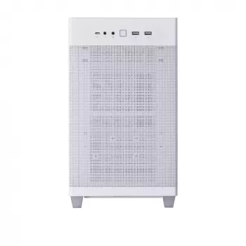 Obudowa PC ASUS Prime AP201 MicroATX Mini Tower Biała — obsługa microATX, GPU do 338 mm, 3×3.5 inch + 1×2.5 inch napędy, USB-A 3.2 Gen1×2, USB-C 3.2 Gen2×1