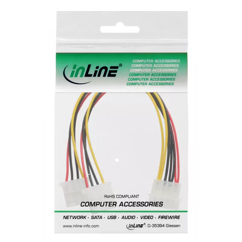 InLine Wewnętrzny kabel zasilający Y 1x 5.25 cala Molex / 2x 5.25 cala Molex 0.20 m
