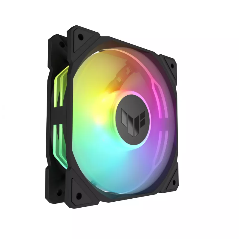 Wentylator obudowy ASUS TUF Gaming TR120 ARGB, 120 mm, PWM, 1800–2200 obr./min, 76,3 CFM, 2,75 mmH₂O, łożysko hydrauliczne, czarny