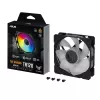 Wentylator obudowy ASUS TUF Gaming TR120 ARGB, 120 mm, PWM, 1800–2200 obr./min, 76,3 CFM, 2,75 mmH₂O, łożysko hydrauliczne, czarny