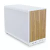 Obudowa komputerowa Lian Li A3-mATX Micro Tower biała z akcentami w kolorze drewna — obsługa Micro-ATX/Mini-ITX, ATX/SFX/SFX‑L