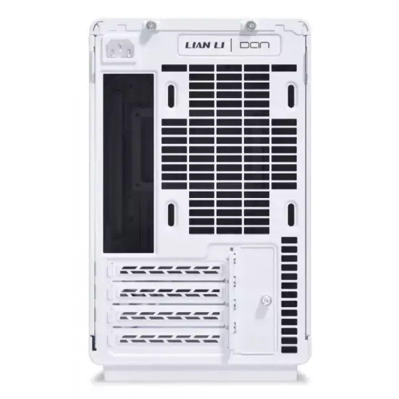 Obudowa komputerowa Lian Li A3-mATX Micro Tower biała z akcentami w kolorze drewna — obsługa Micro-ATX/Mini-ITX, ATX/SFX/SFX‑L