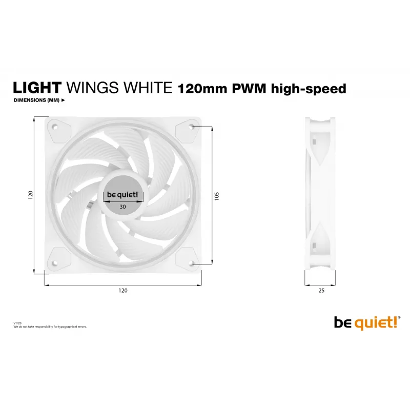 be quiet Light Wings biały | 120mm PWM high-speed Triple-Pack Wentylator do obudowy komputera 12 cm 3 szt.