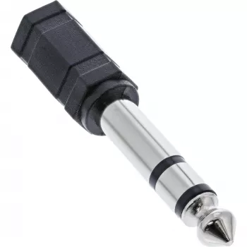 Adapter audio InLine 6,3 mm męski / 3,5 mm żeński stereo, gniazdo jack 3,5 mm, jack 3,5 mm F, czarny