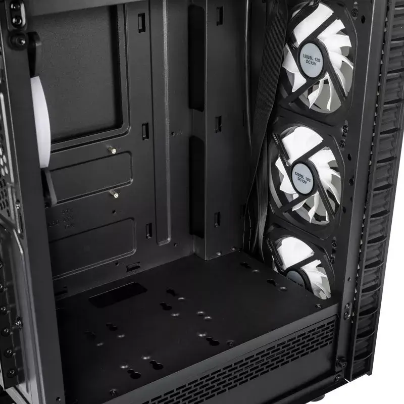 PC Midi Tower Kolink Observatory Lite — Czarny, Szkło Hartowane, ATX/Micro-ITX, 3x120mm Przód, 1x120mm Tył, 190×400×440 mm
