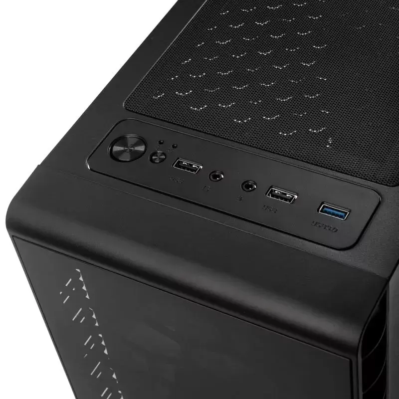 PC Midi Tower Kolink Observatory Lite — Czarny, Szkło Hartowane, ATX/Micro-ITX, 3x120mm Przód, 1x120mm Tył, 190×400×440 mm