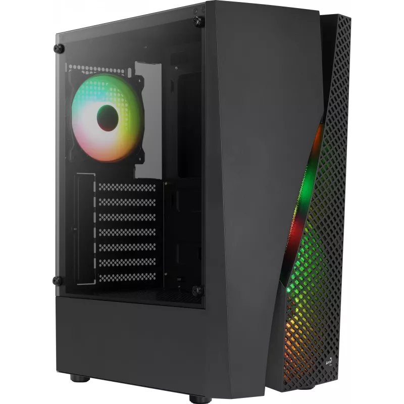 Aerocool WAVEBKV3 Obudowa ATX PC Szkło Hartowane 4xWentylatory RGB Czarna
