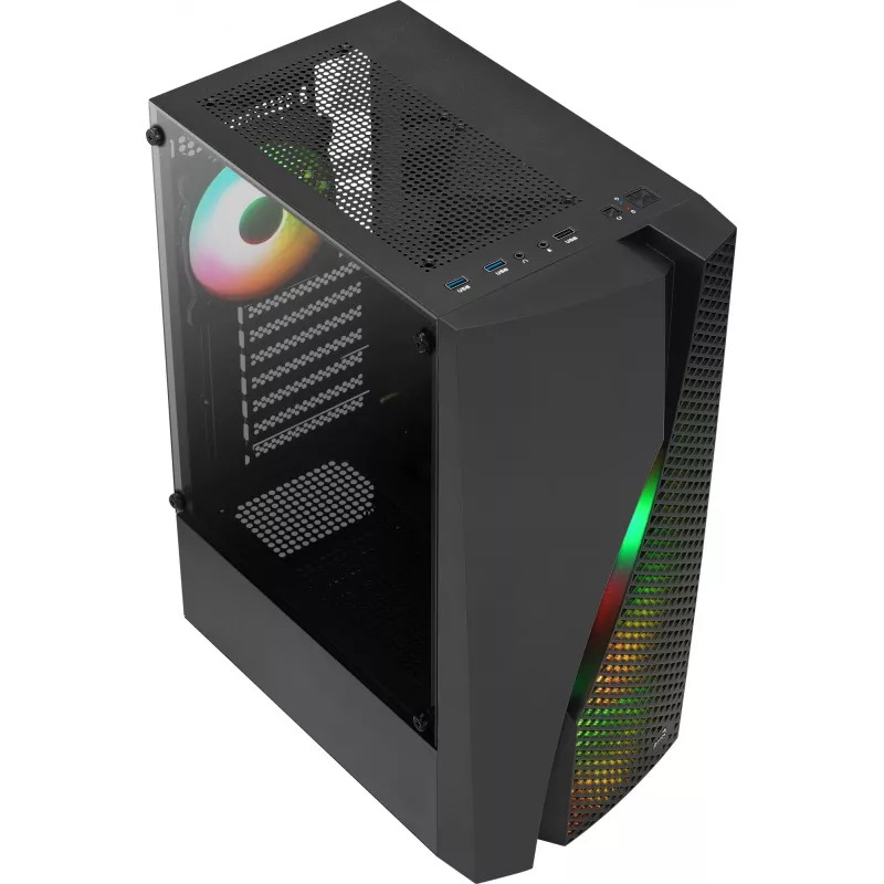 Aerocool WAVEBKV3 Obudowa ATX PC Szkło Hartowane 4xWentylatory RGB Czarna