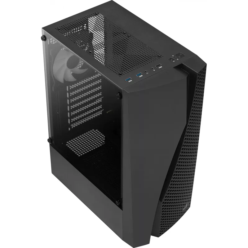 Aerocool WAVEBKV3 Obudowa ATX PC Szkło Hartowane 4xWentylatory RGB Czarna